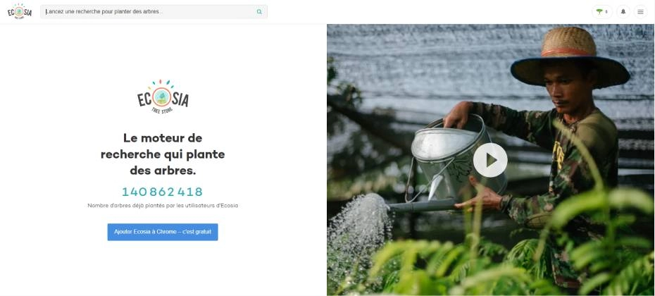 Moteur de recherche Ecosia